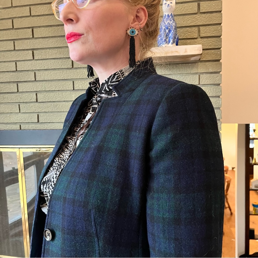 ☘️ 3/30- Talbots Tartan Plaid Wool Blazer